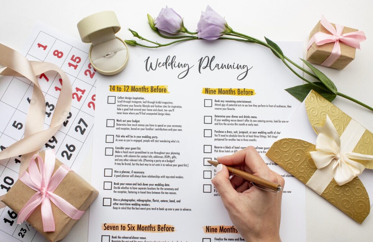 Wedding timeline notebook